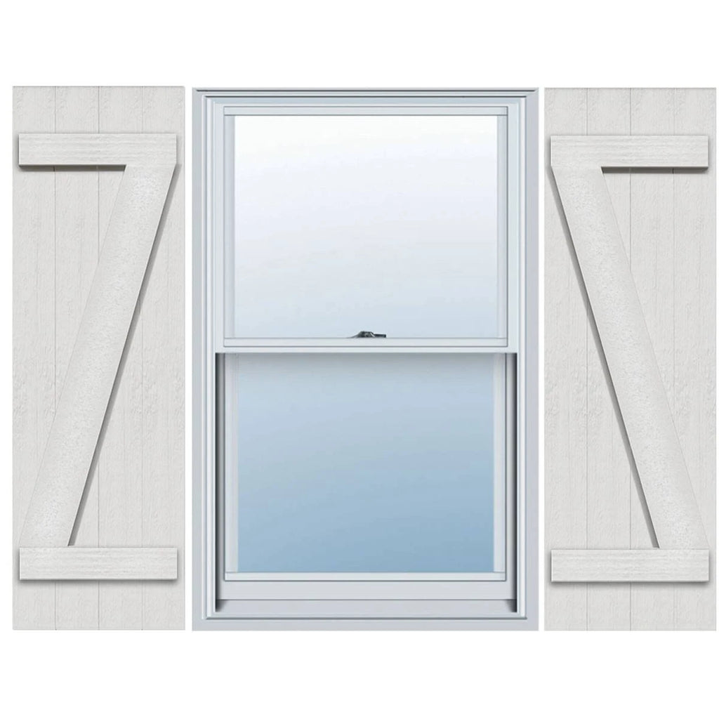 Rustic Four Board Joined Board-n-Batten Faux Wood Shutters S583