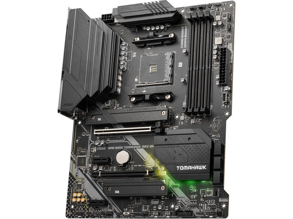 MAG B550 Tomahawk MAX WiFi Gaming Motherboard AMD AM4 DDR4 PCIe 4.0 SATA 6Gb/s M.2 USB 3.2 Gen 2 HDMI DP ATX Wi-Fi 6E AMD Ryzen 5000 Series Processors Factory Refurbished Q472