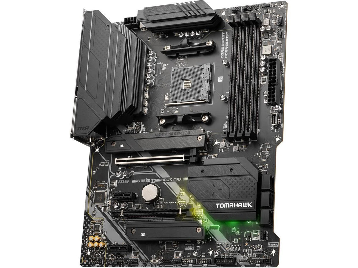 MAG B550 Tomahawk MAX WiFi Gaming Motherboard AMD AM4 DDR4 PCIe 4.0 SATA 6Gb/s M.2 USB 3.2 Gen 2 HDMI DP ATX Wi-Fi 6E AMD Ryzen 5000 Series Processors Factory Refurbished Q472