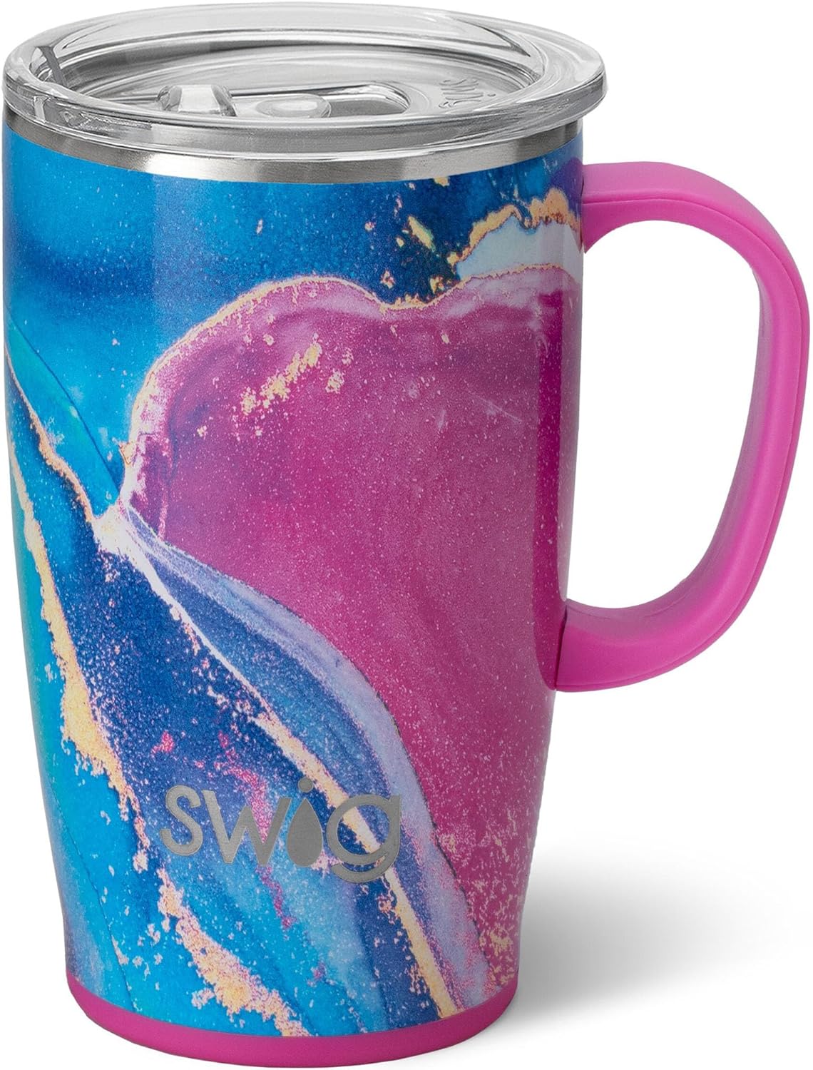 18oz Insulated Stainless Steel Travel Mug with Handle and Lid W981914