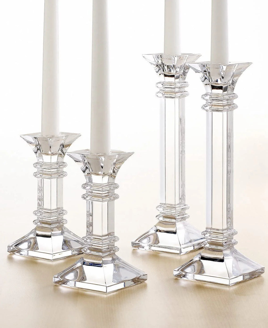 Set of 2 Clear Table Candlestick 8in W937619