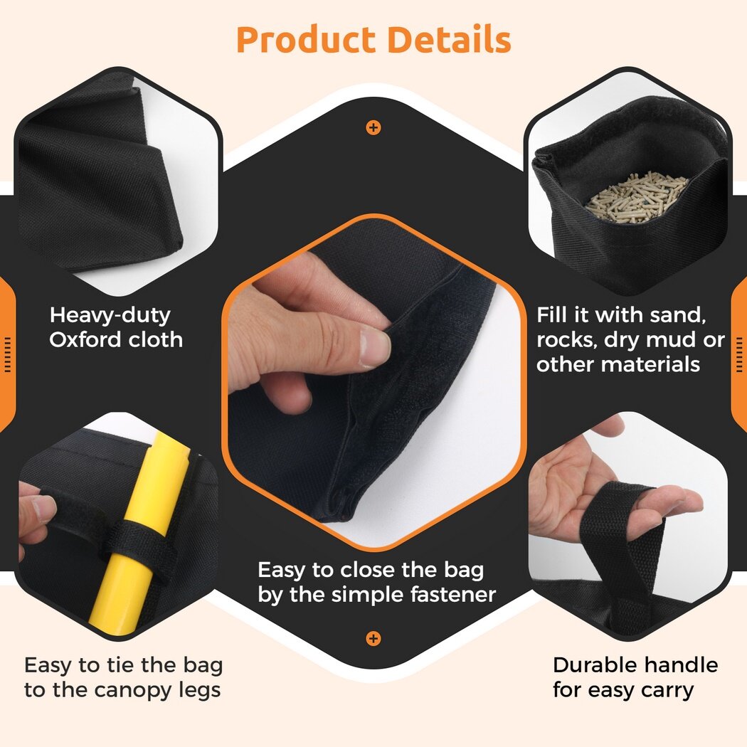 4pcs Weight Bags for Canopy Legs, Heavy Duty Weighted Feet Bags C759
