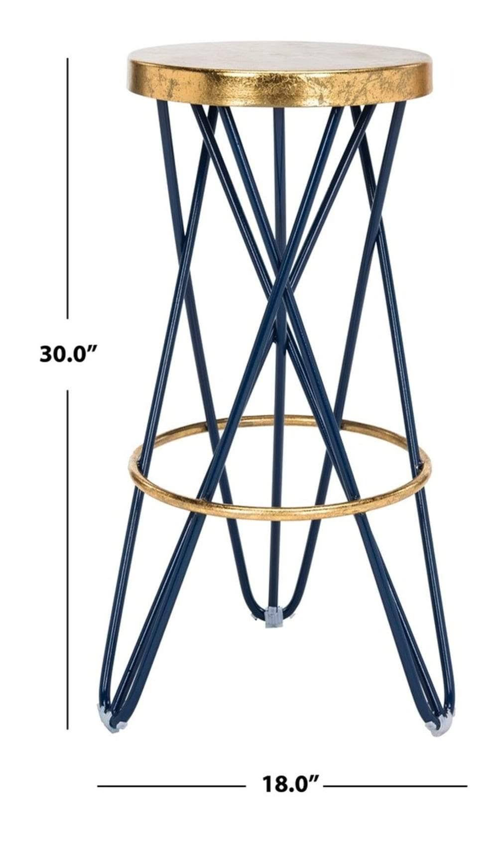 White Gold Leaf Bar Stool C175527