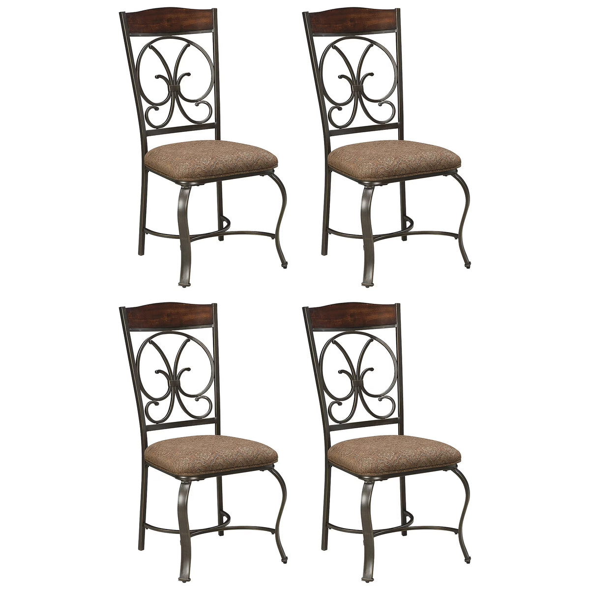 Brown Upholstered Side Chair, Set of 4 S58565