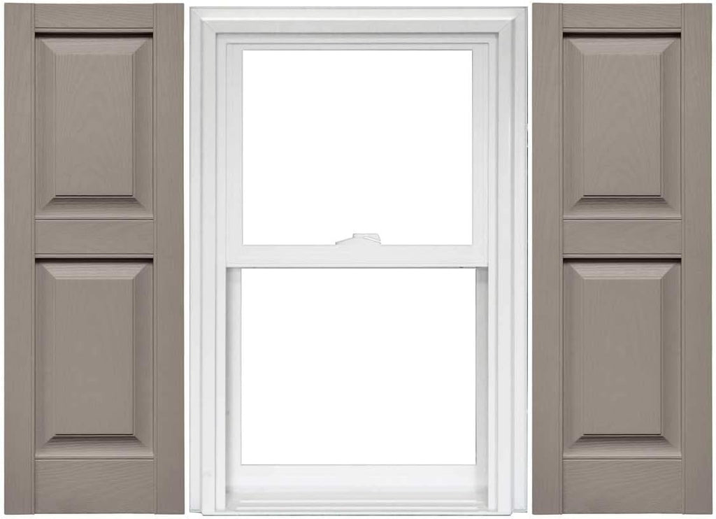 Raised Panel Vinyl Shutters (1 Pair) - 14.75 x 75 Musket Brown J865383
