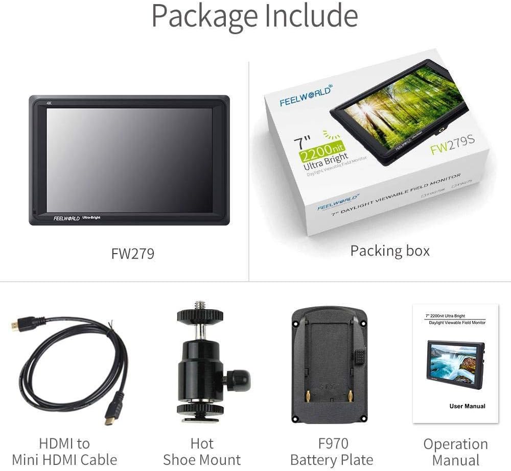 7 Inch 2200nit Ultra Bright DSLR Camera Field Monitor W62791