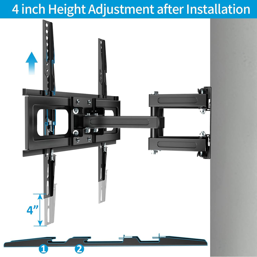 TV Wall Mount Full Motion TV Bracket with Articulating Dual Arms Tilt Swivel 14" Extend, VESA 400x400mm, Pack of 2 E5182