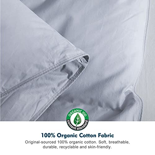 100% Organic Cotton Quilted Medium Warm King Comforter (106x90, Ivory White) U612305