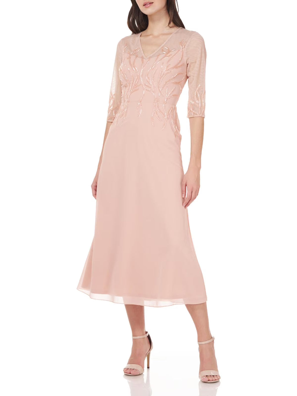 Violet Chiffon Beaded Evening Dress Pink 10 Y34834