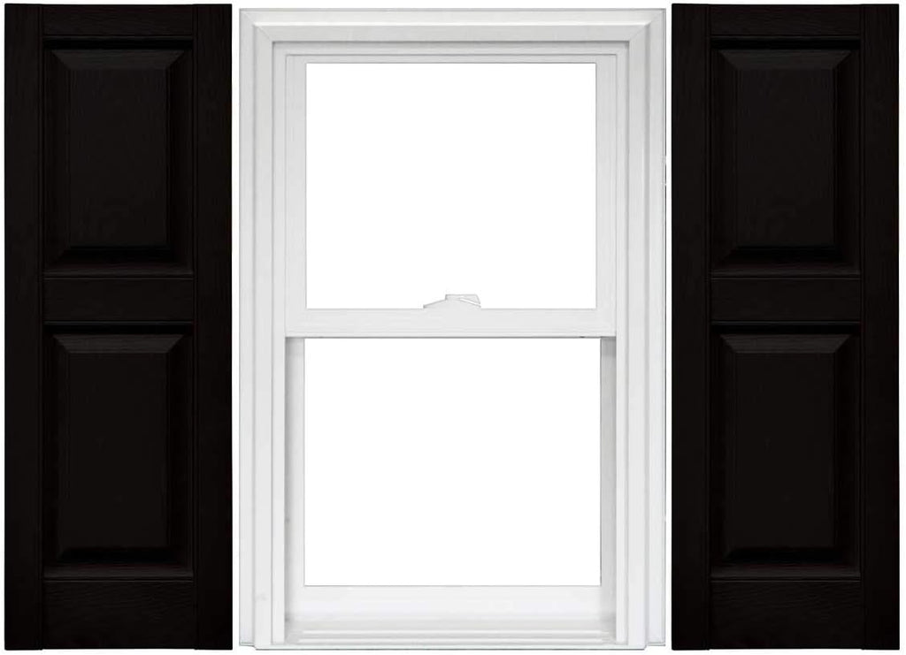 Raised Panel Vinyl Shutters (1 Pair) - 14.75 x 75 Musket Brown J865383