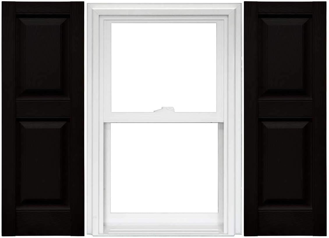 Raised Panel Vinyl Shutters (1 Pair) - 14.75 x 75 Musket Brown J865383