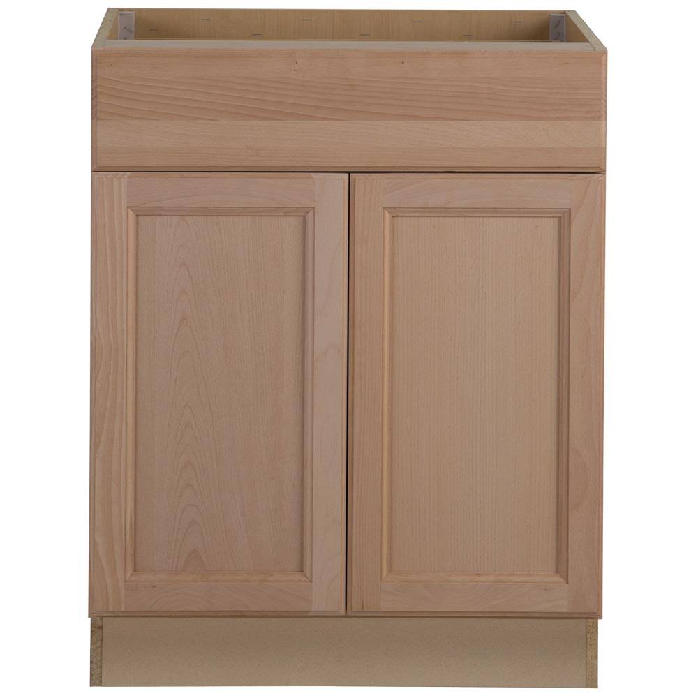 Unfinished Beech Frameless Base Cabinet with Drawer E579