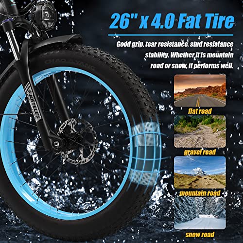 26" Fat Tire Electric Mountain Bike with 48V Removable Battery E8242