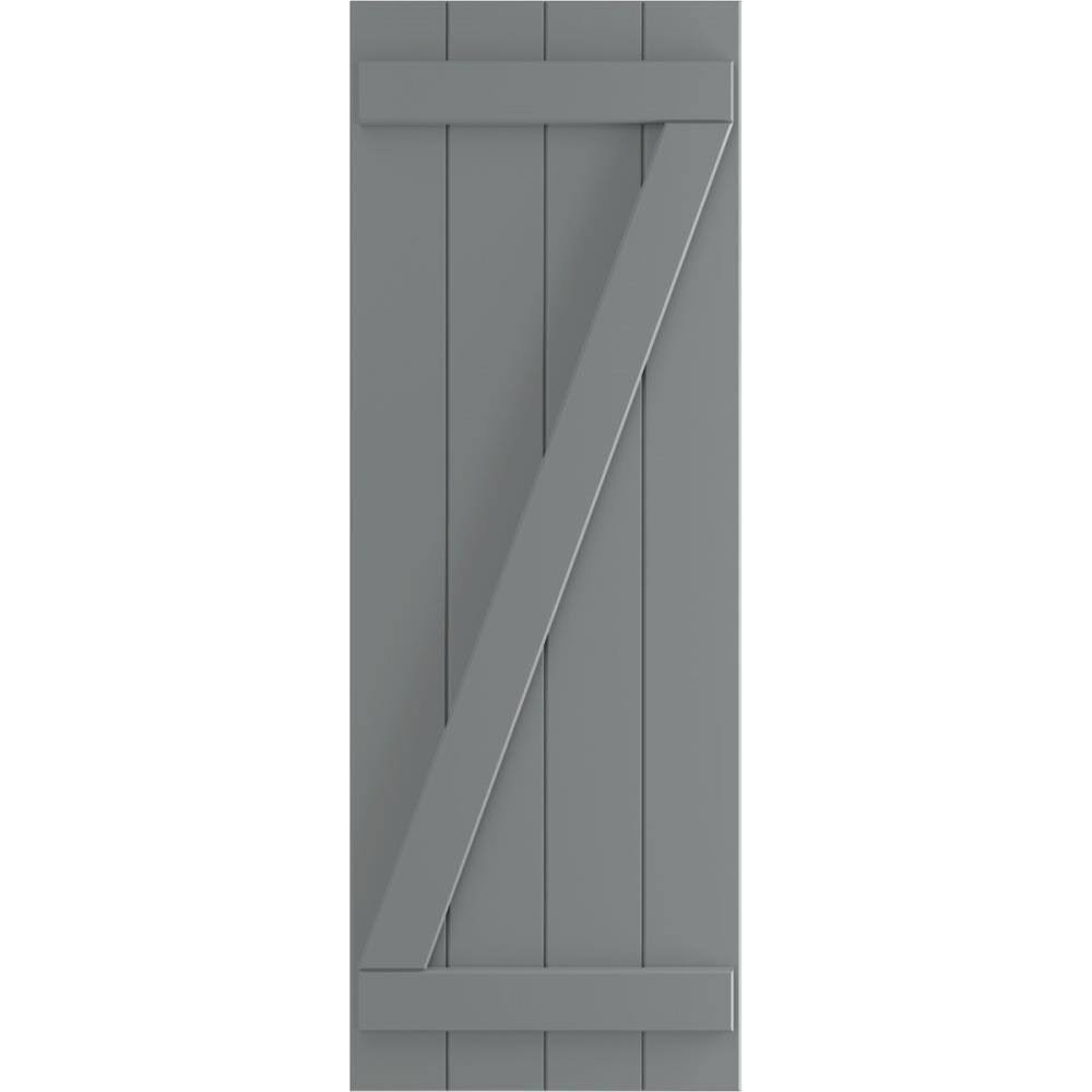 PVC Four Board Joined Board and Batten Shutters with Z-Bar, Ocean Swell, Per Pair N65535