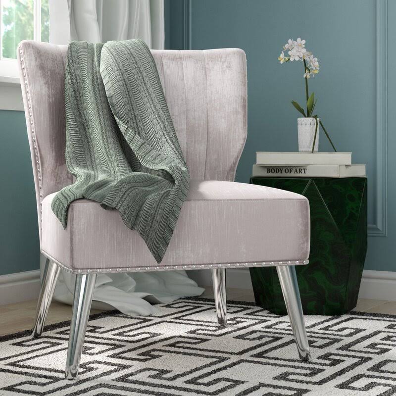 Gray Velvet Accent Chair F460