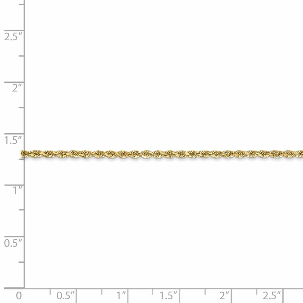 14kt Yellow Gold 20 inch Diamond-Cut Rope Chain with Lobster Clasp Z690528