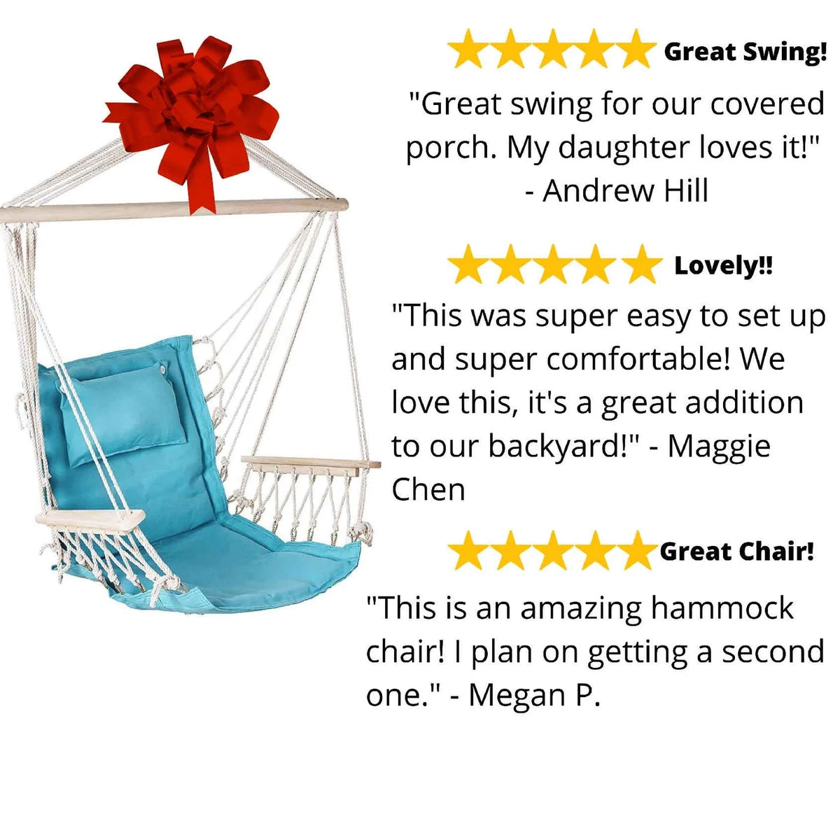 Aqua Blue Hanging Hammock Chair W75872