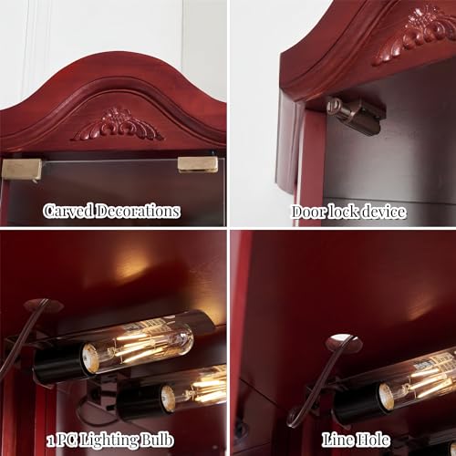Lighted Corner Curio Cabinet with Glass Doors Y90704