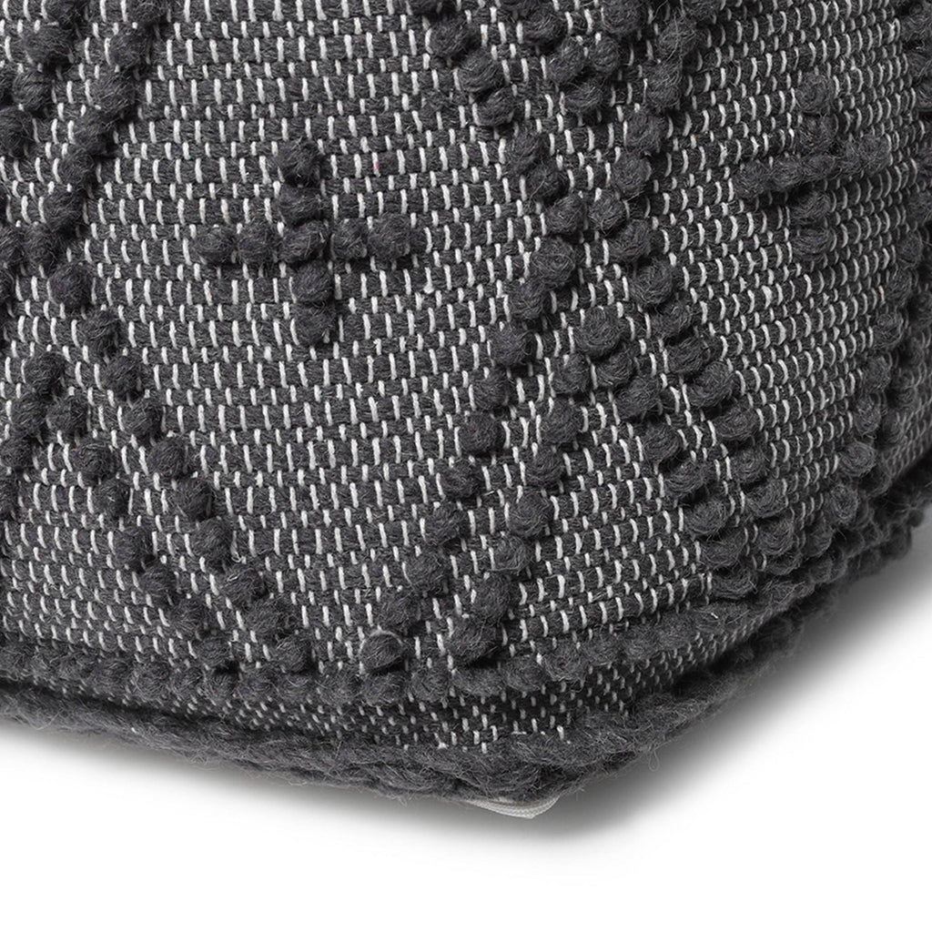 Charcoal Fabric Cube Pouf W84873
