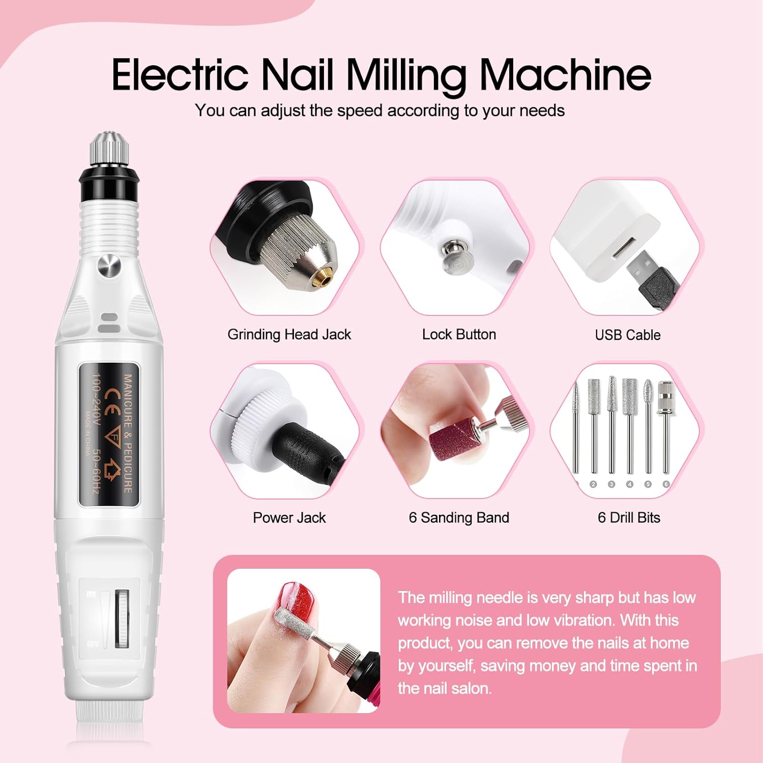 36Pcs Acrylic Nail Kit with Drill and UV Light I6125
