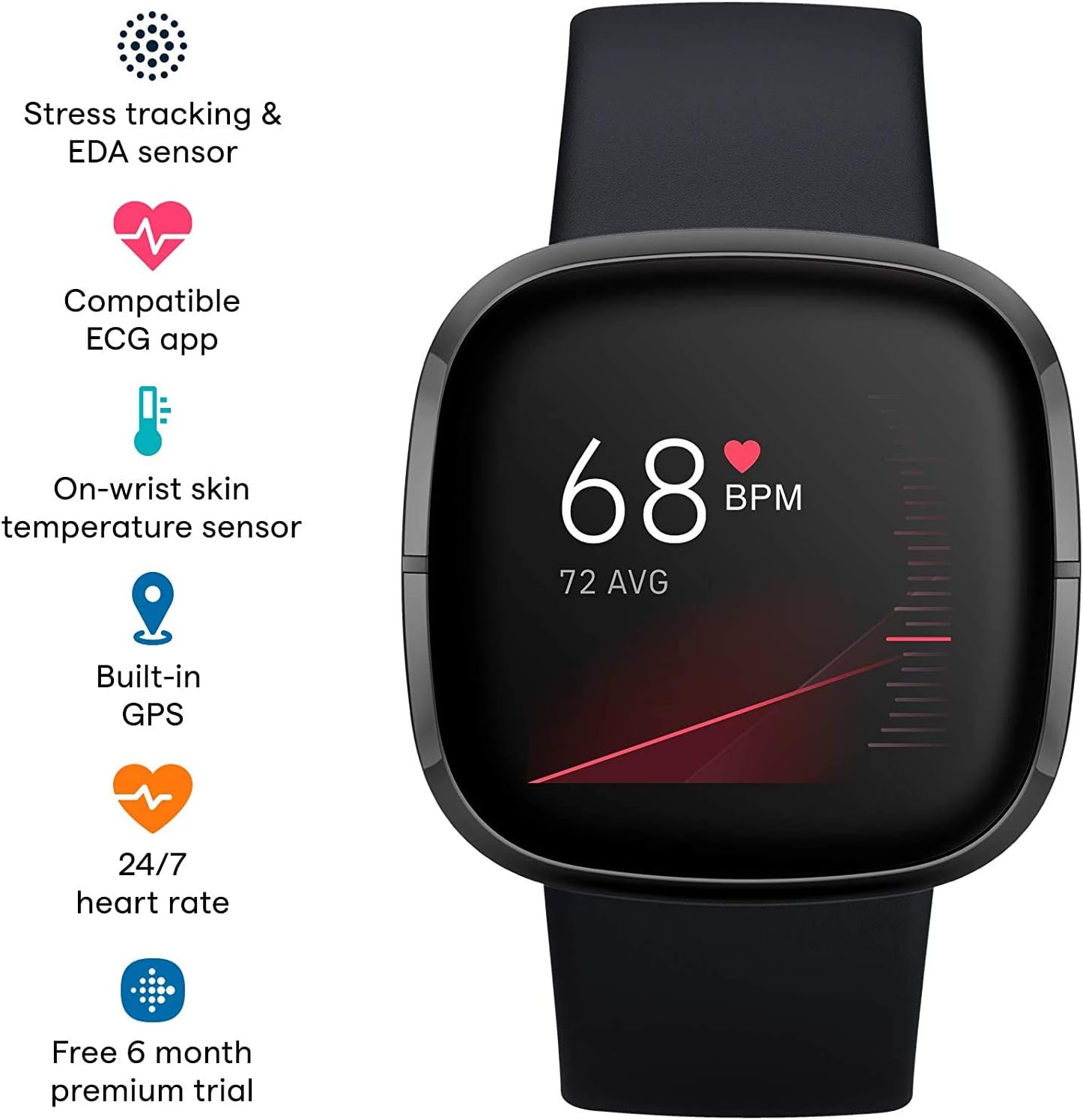 Graphite Health & Fitness Smartwatch with GPS R2075