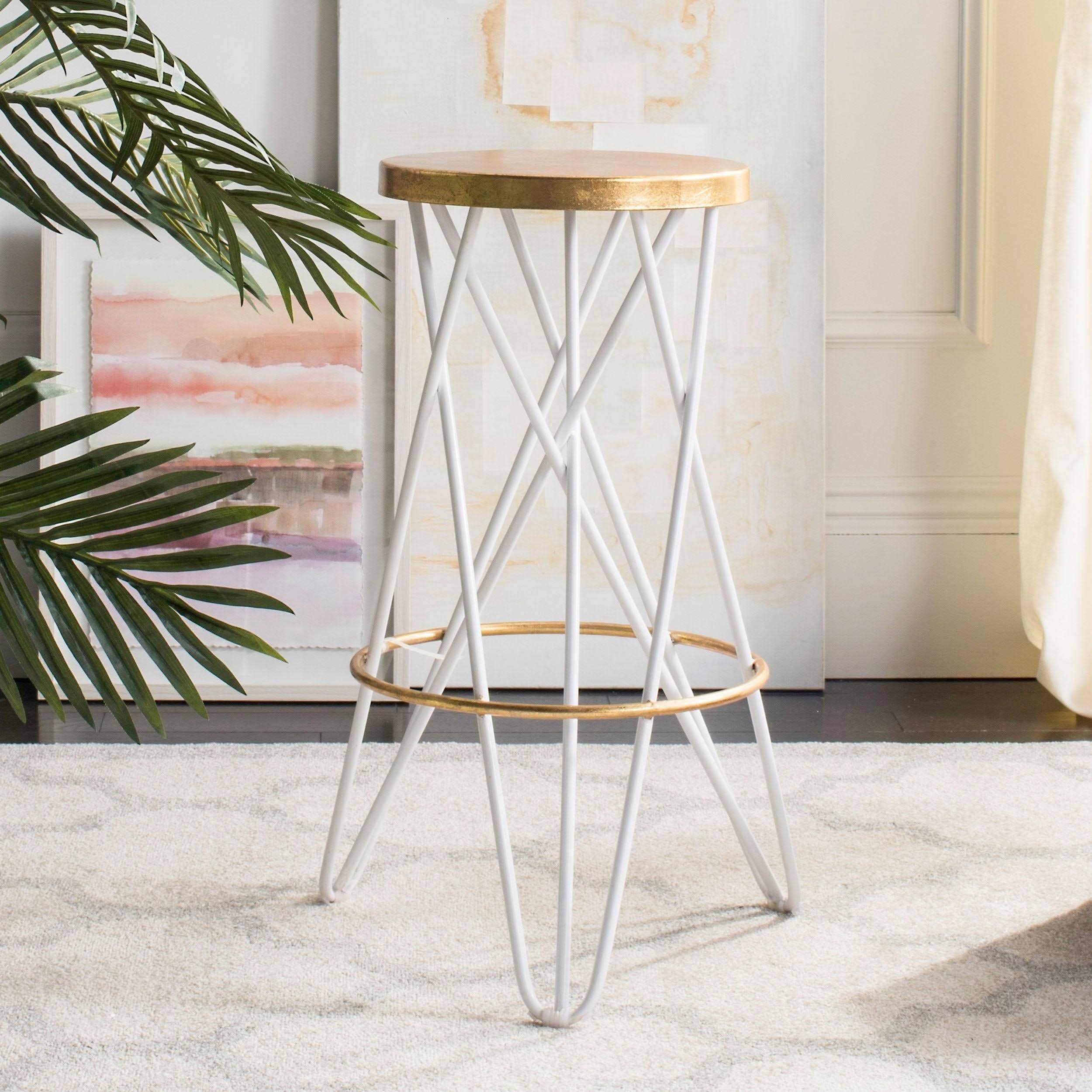 White Gold Leaf Bar Stool C175527