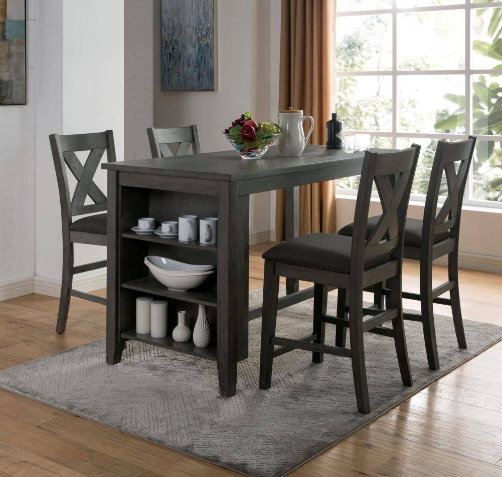 Gray and Charcoal Counter Height Chairs (Set of 2) P6423