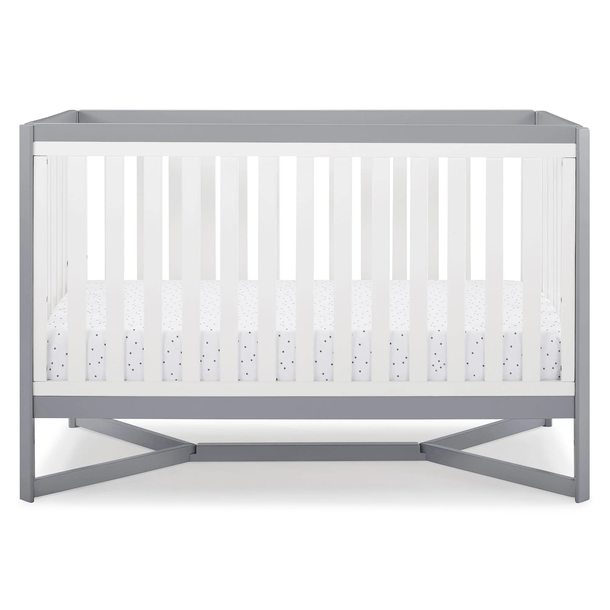 White/Gray 4-in-1 Convertible Crib J339637
