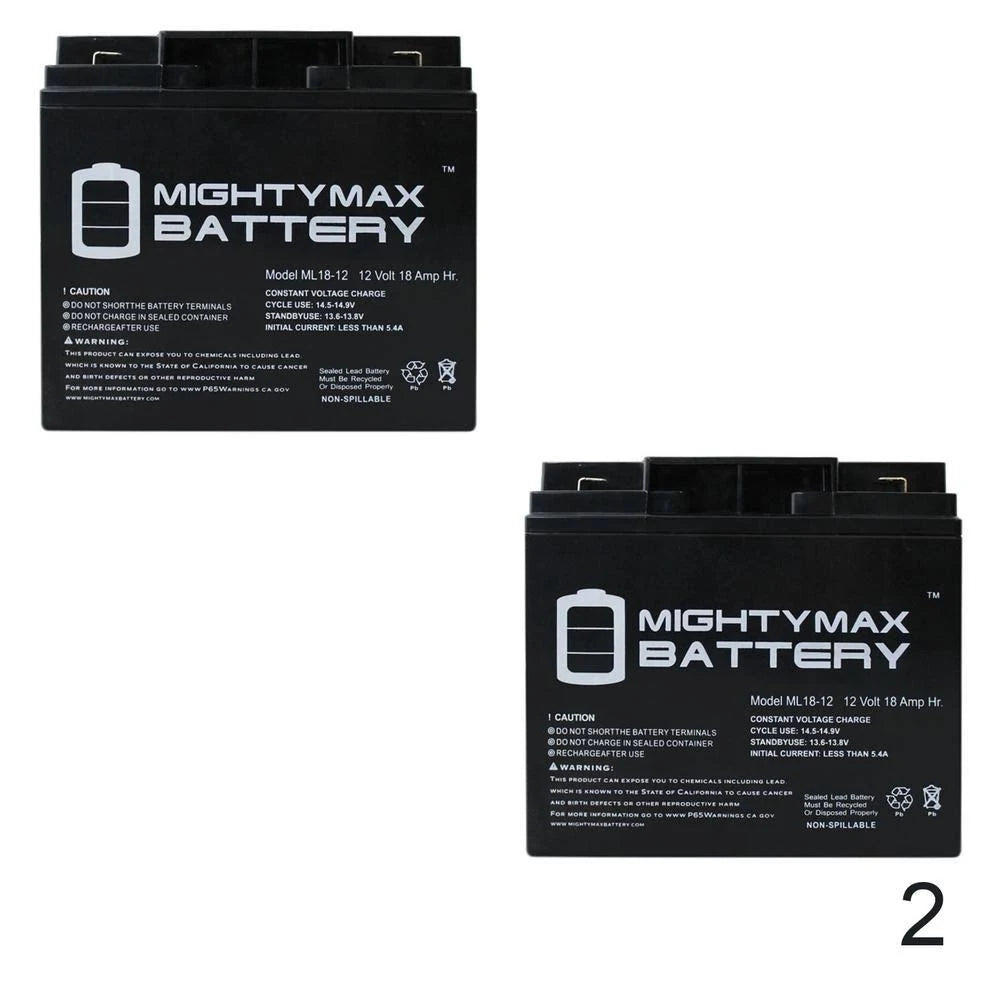 12-Volt 18 Ah SLA AGM F2 Terminal Replacement Battery (2-Pack) Y984415
