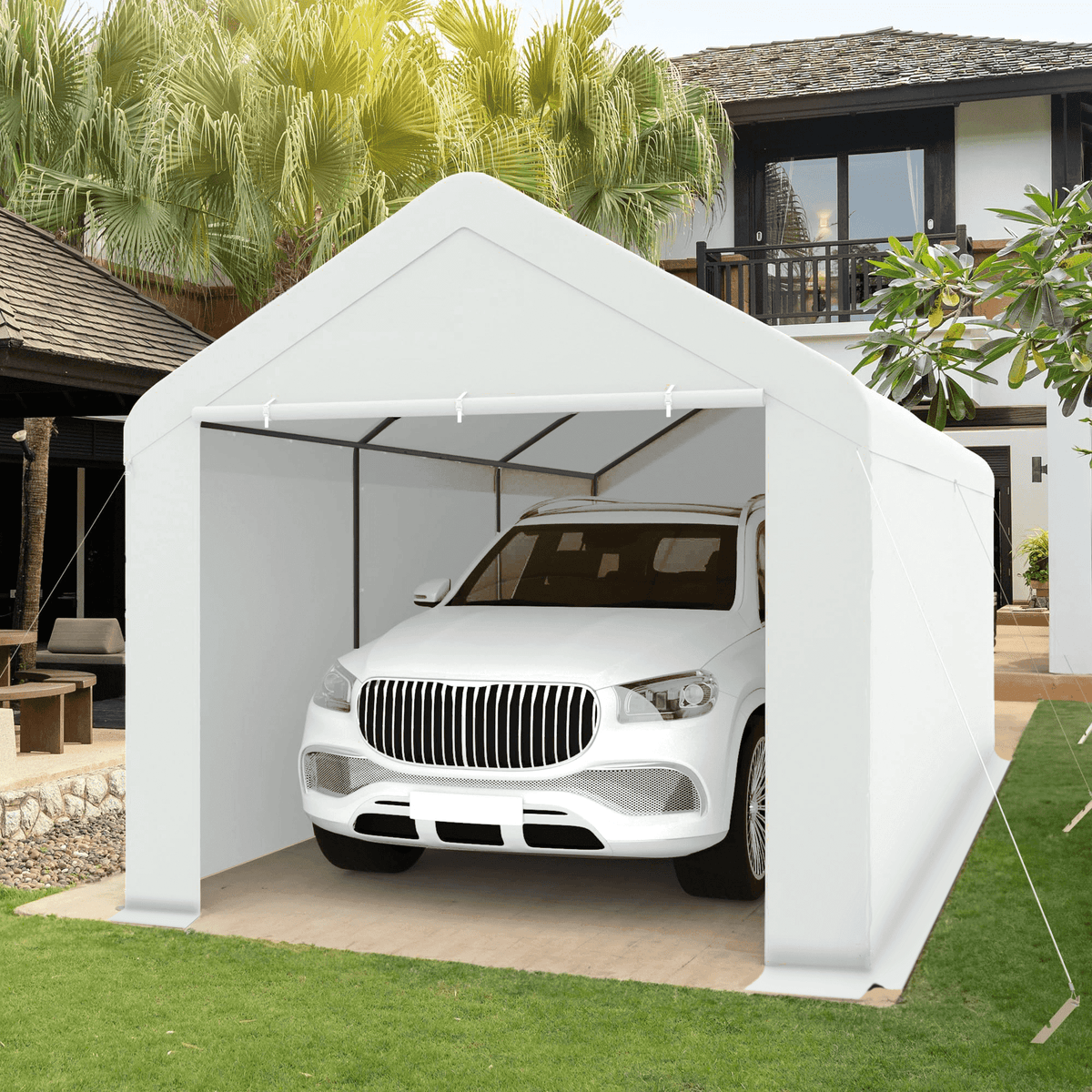 Heavy Duty Car Canopy 10'x20' with Removable Sidewalls & Doors G3498