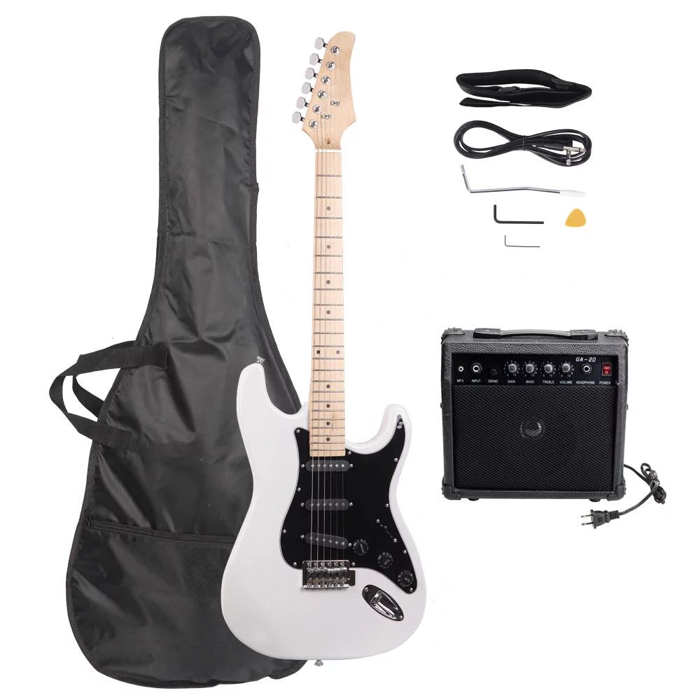 39" 6 String Electric Guitar with Amplifier, Bag, Strap, Tool R3619