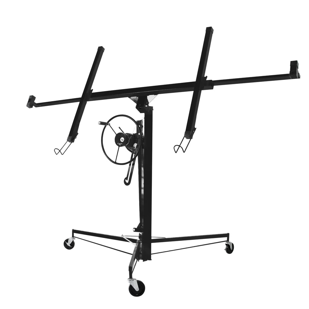 11FT Steel Drywall Panel Hoist Jack with Lockable Wheels W17597
