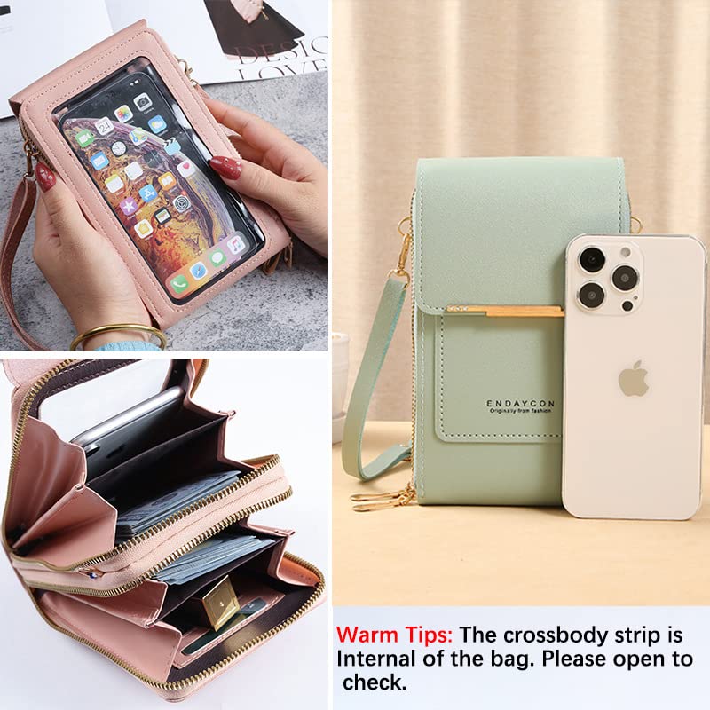 Anti-Theft Leather Small Crossbody Cell Phone Purse Wallet with Shoulder Strap X529671