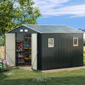 Brown Metal Utility Storage Shed 10 x 12ft V4764