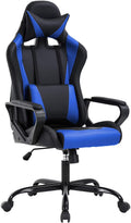 High-Back Gaming Chair with Lumbar Support (Blue) Q289