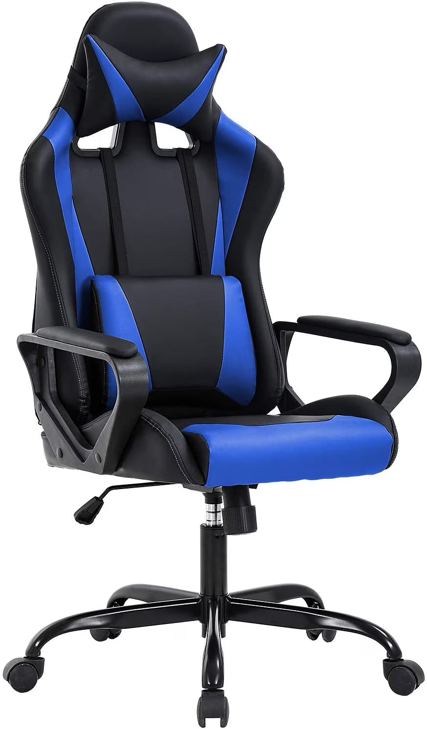 High-Back Gaming Chair with Lumbar Support (Blue) Q289