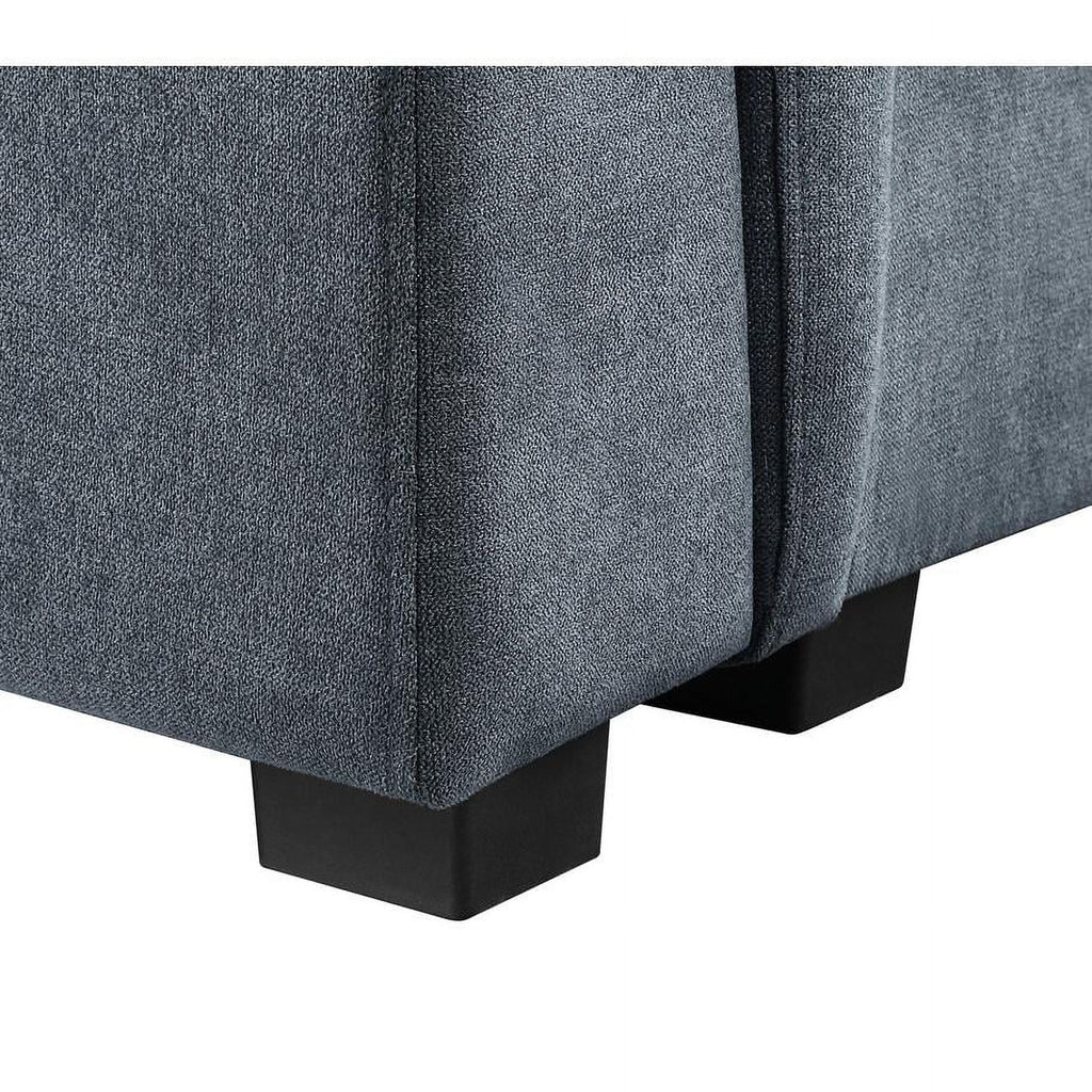 Gray Woven Fabric 7-Seater Sectional Sofa with Ottomans F25828