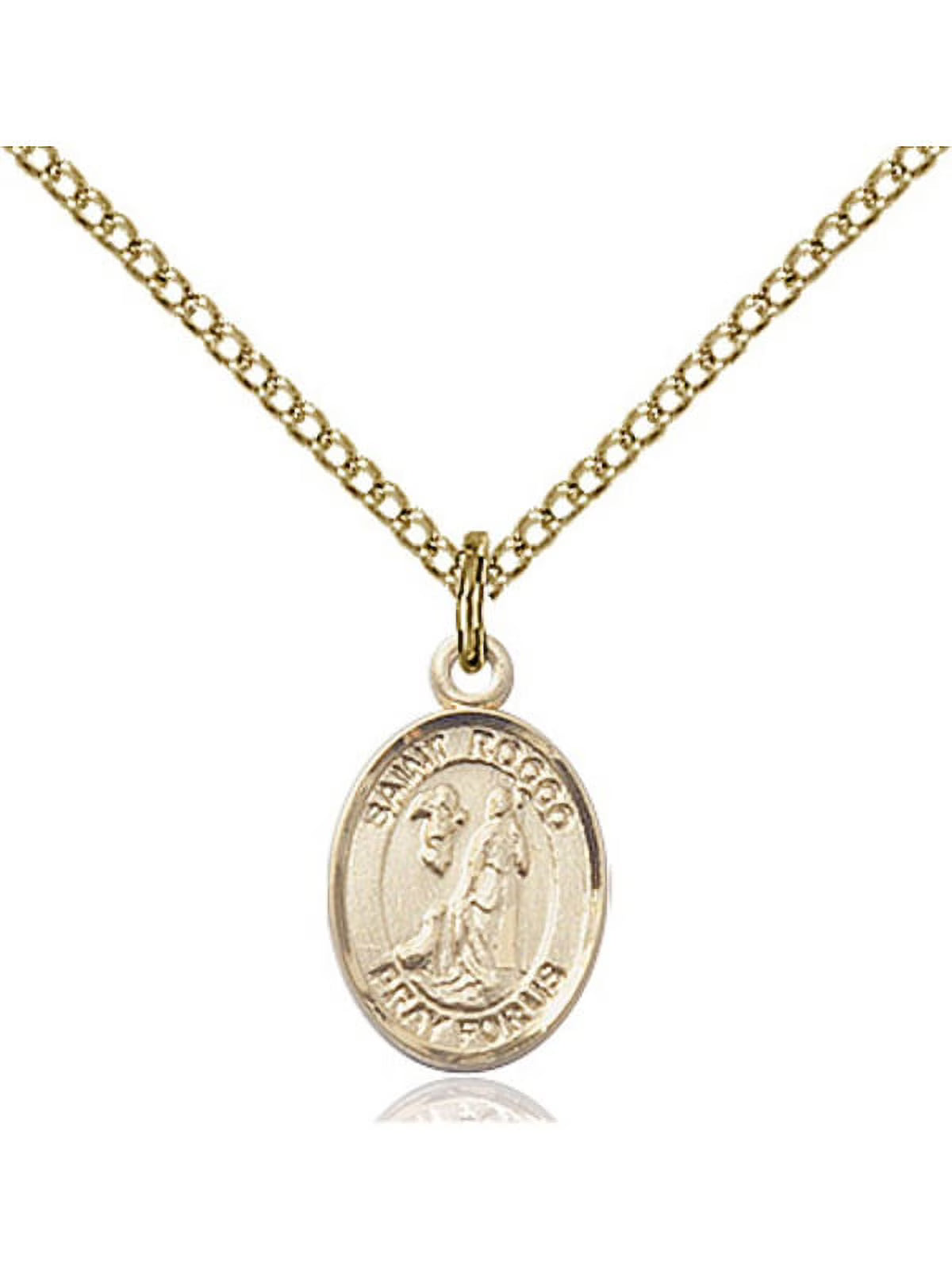 Gold Filled St. Rocco Pendant with Gold-Filled Lite Curb Chain W12501