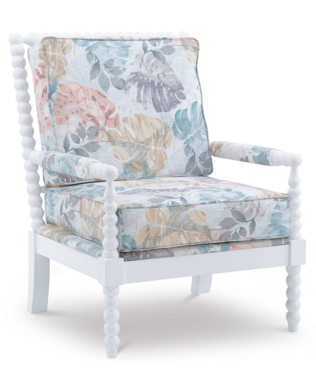 White Spindle Wood Frame Chair Y853