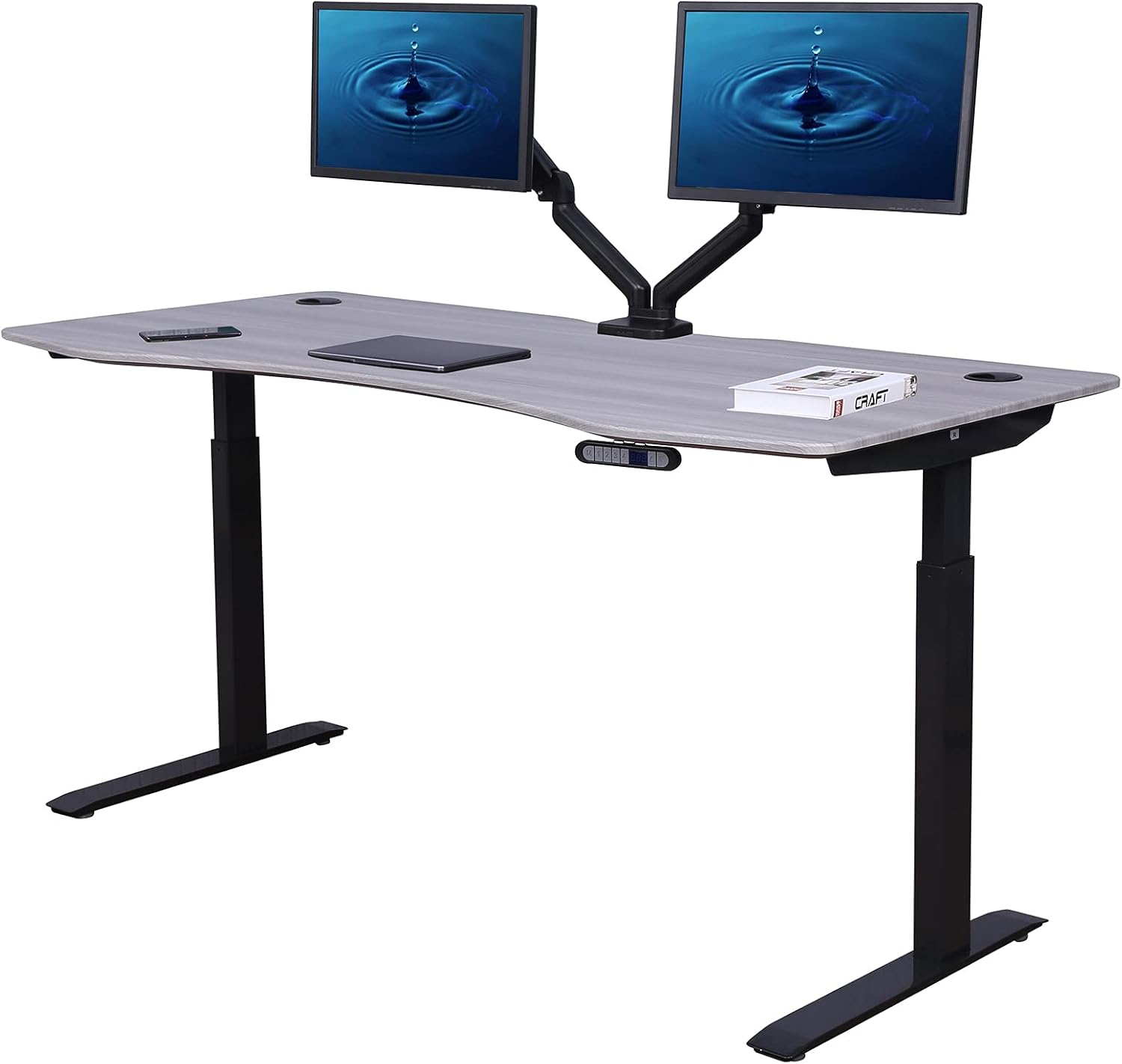 Grey Electric Height Adjustable Standing Desk L548013