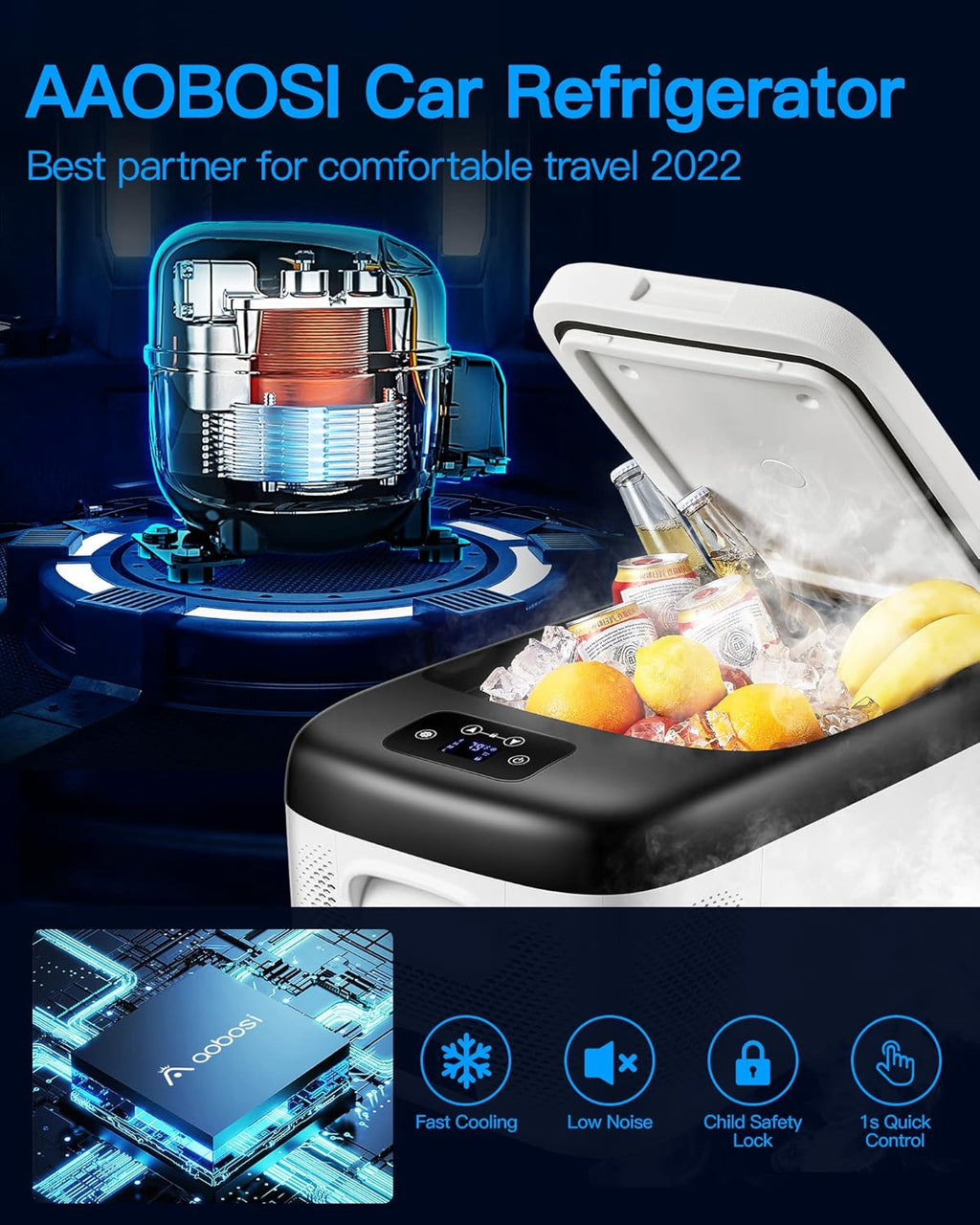 20 Quart Portable Car Refrigerator Freezer with APP Control W99298