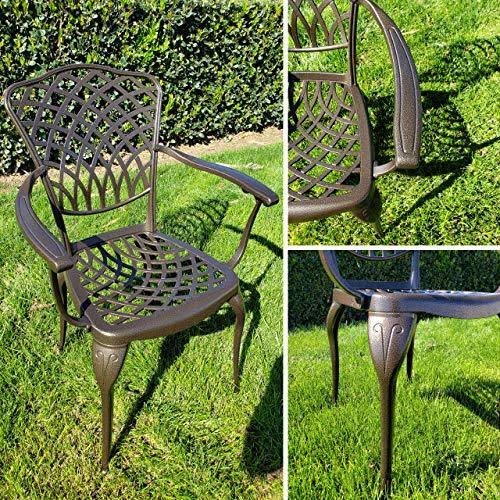 5-Piece Cast Aluminum Patio Dining Set with 4 Chairs O308692
