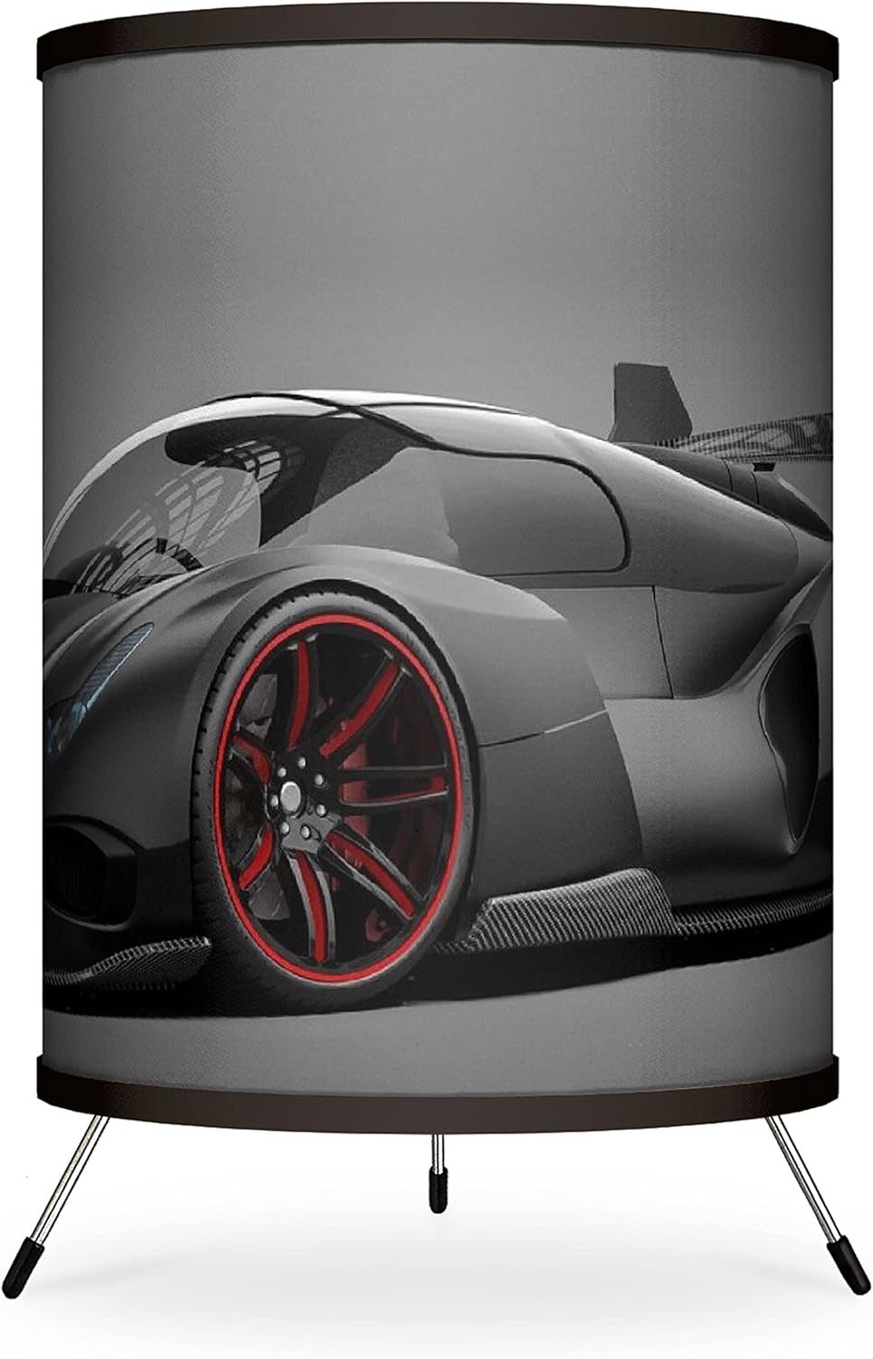 Black Race Car Printed Tripod Table Lamp T41597
