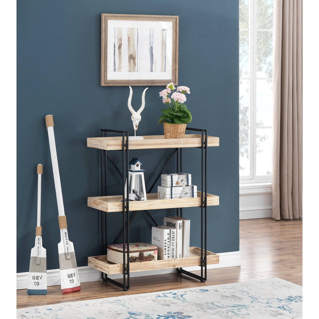 White Washed Natural Bookcase I1789