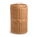 Tall Wicker Trash Basket with Metal Liner B553281