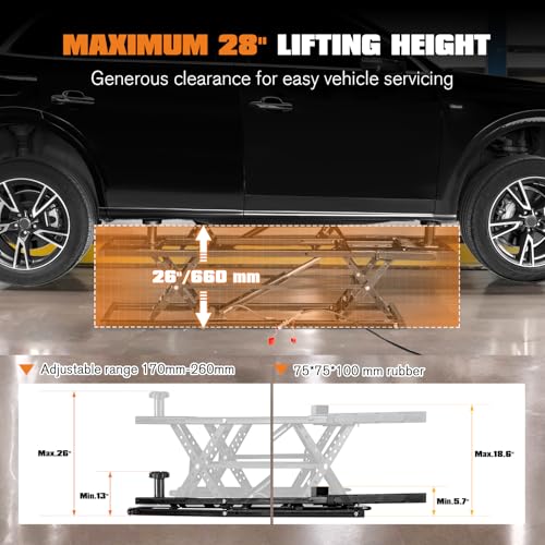 7000 LBS Portable Car Lift with 28" Max Height W5407