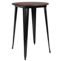 30 inch Round Metal Bar Height Table with Black Wood Top N68738