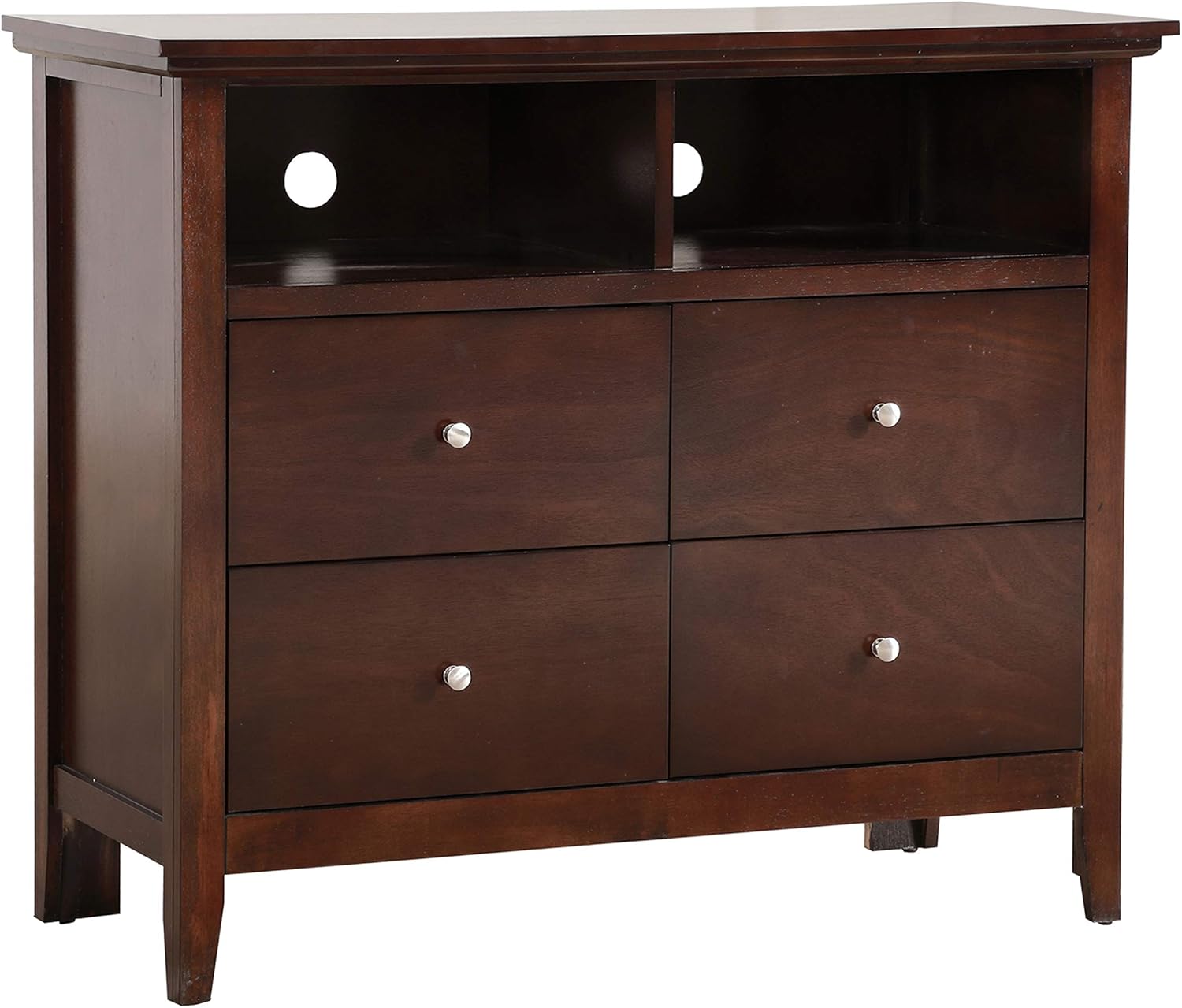 4 Drawer White Media Chest H58145