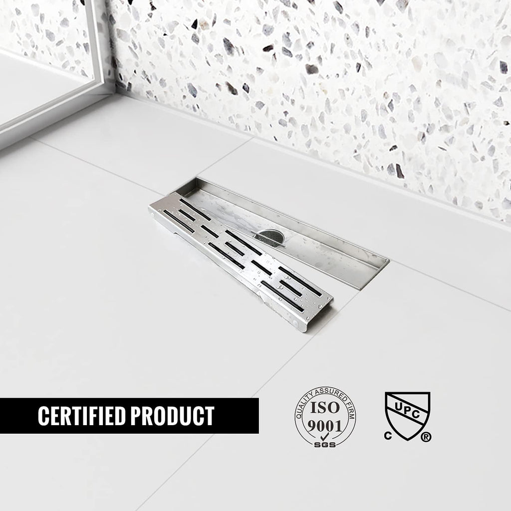 Brushed 304 Stainless Steel Linear Shower Drain 36 inch with Hair Catcher, Pack of 2 B44018