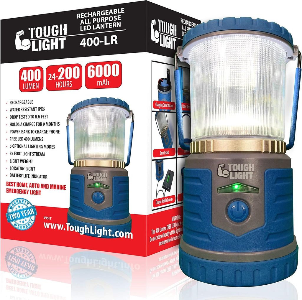 LED Rechargeable Lantern with Cell Phone Charger, Pack of 2 V2545